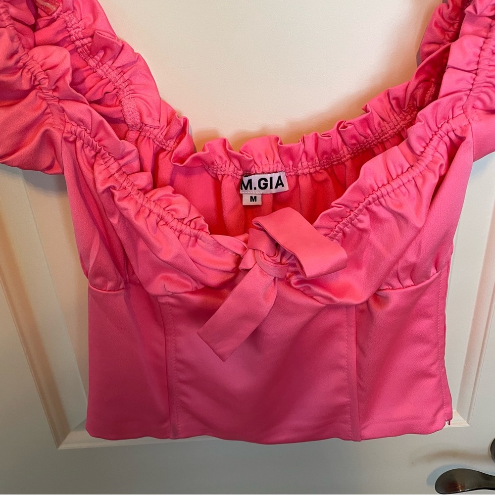 I AM GIA Naomi Bustier Top in Hot Pink Size Medium - Picture 3 of 9